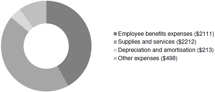 Expenses by category pie chart for the 2016-17 financial year. 